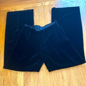 Wide leg black velvet pants - Ann Taylor